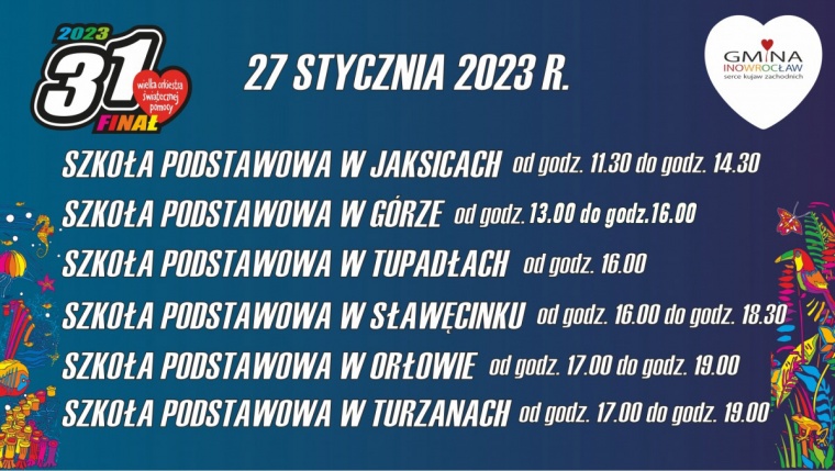Gmina Inowrocław - WOŚP.  Programy Finałów szkolnych