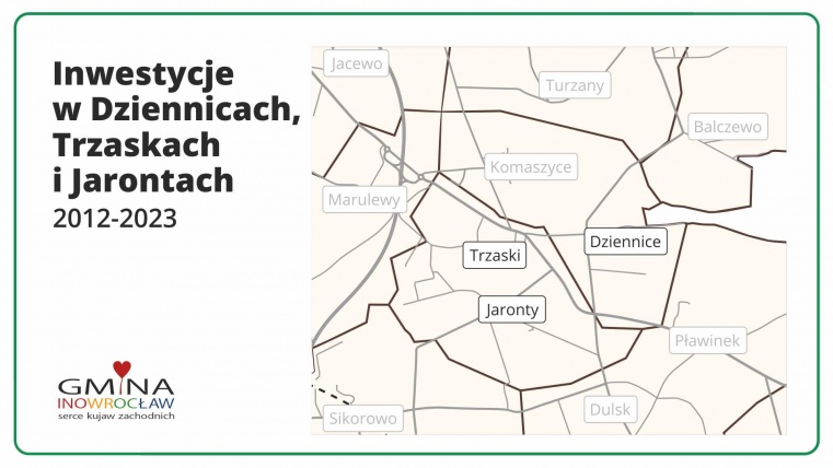 Gmina Inowrocław - Inwestycje w Komaszycach, Dziennicach, Trzaskach i Jarontach