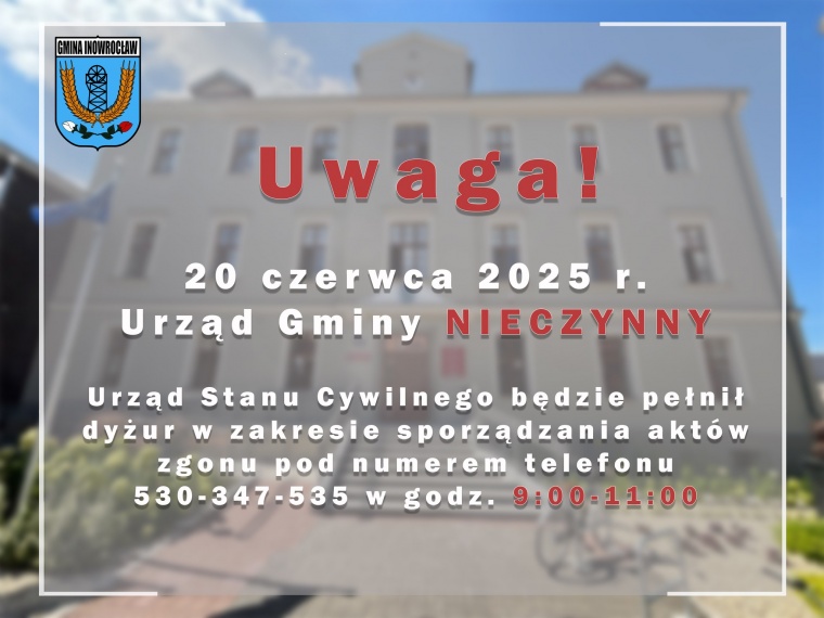 Gmina Inowrocław - Uwaga