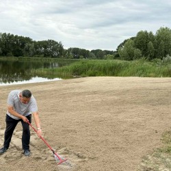 Gmina Inowrocław - Nowy piasek na plaży w Łojewie