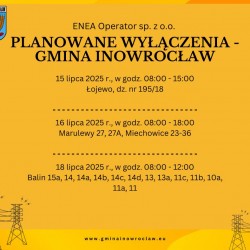 Gmina Inowrocław - PLANOWANE WYŁĄCZENIA PRĄDU- GMINA INOWROCŁAW